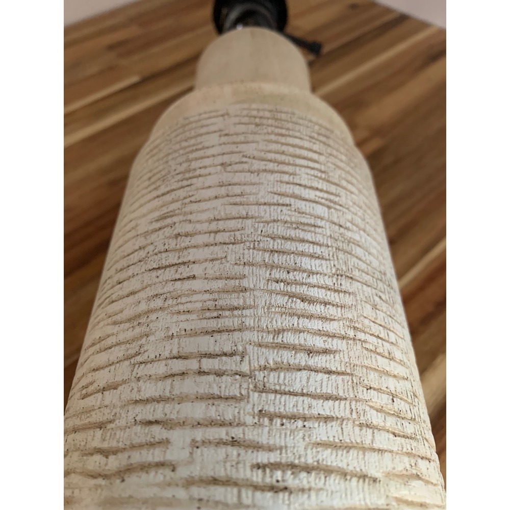 Minimalist Textured Ceramic Table Lamp Base Cream Neutral Boho Japandi Modern - Picture 6 of 7